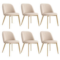 ESSZIMMERSTÜHLE 6er Beige Samt Gold modern bequem - Beige, Textil (50/80/53cm) - FLIEKS