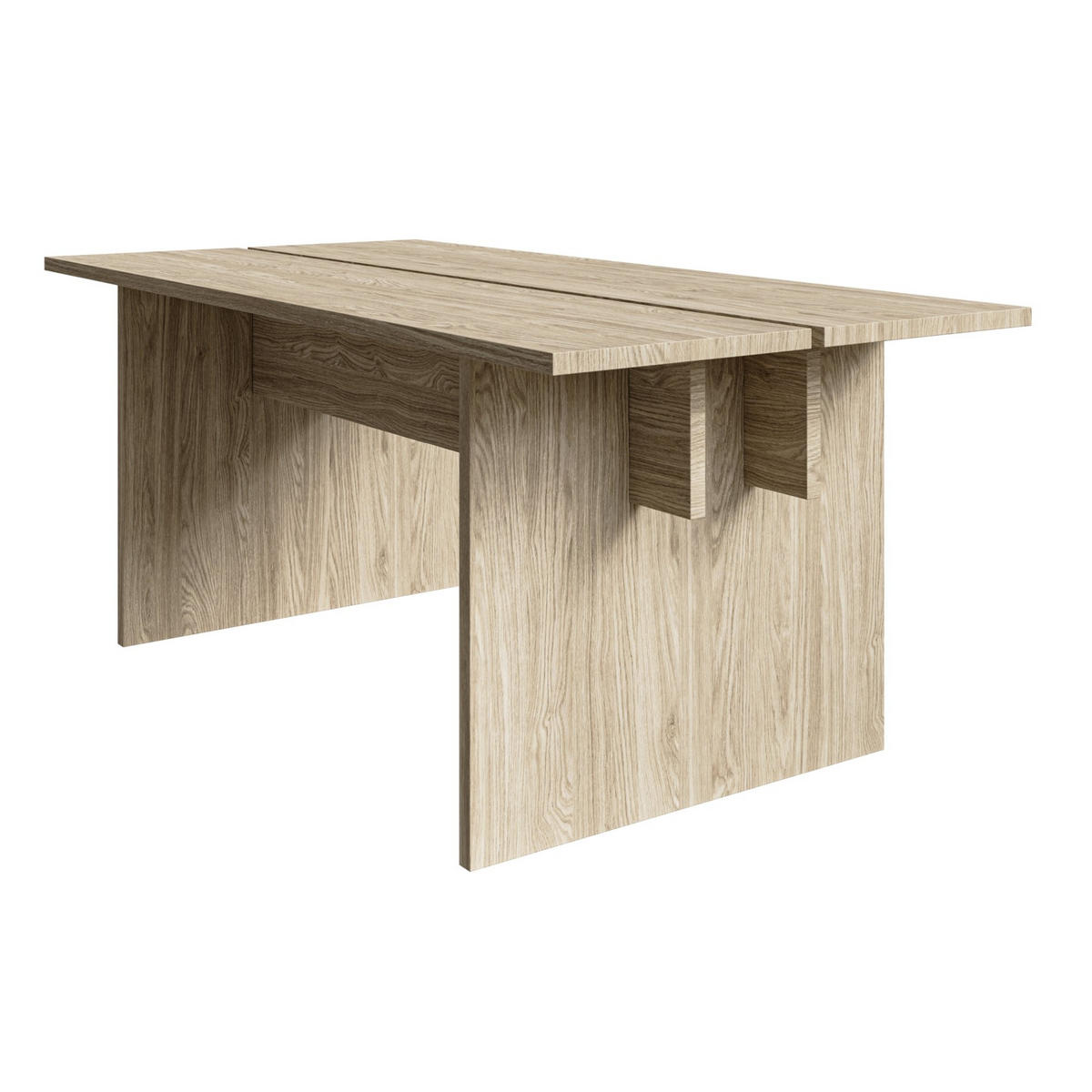 ESSTISCH Duelio mit geteilter Platte Eichenholzoptik 90x180 cm - Eichefarben, Holzwerkstoff (180/90/75cm) - Selsey