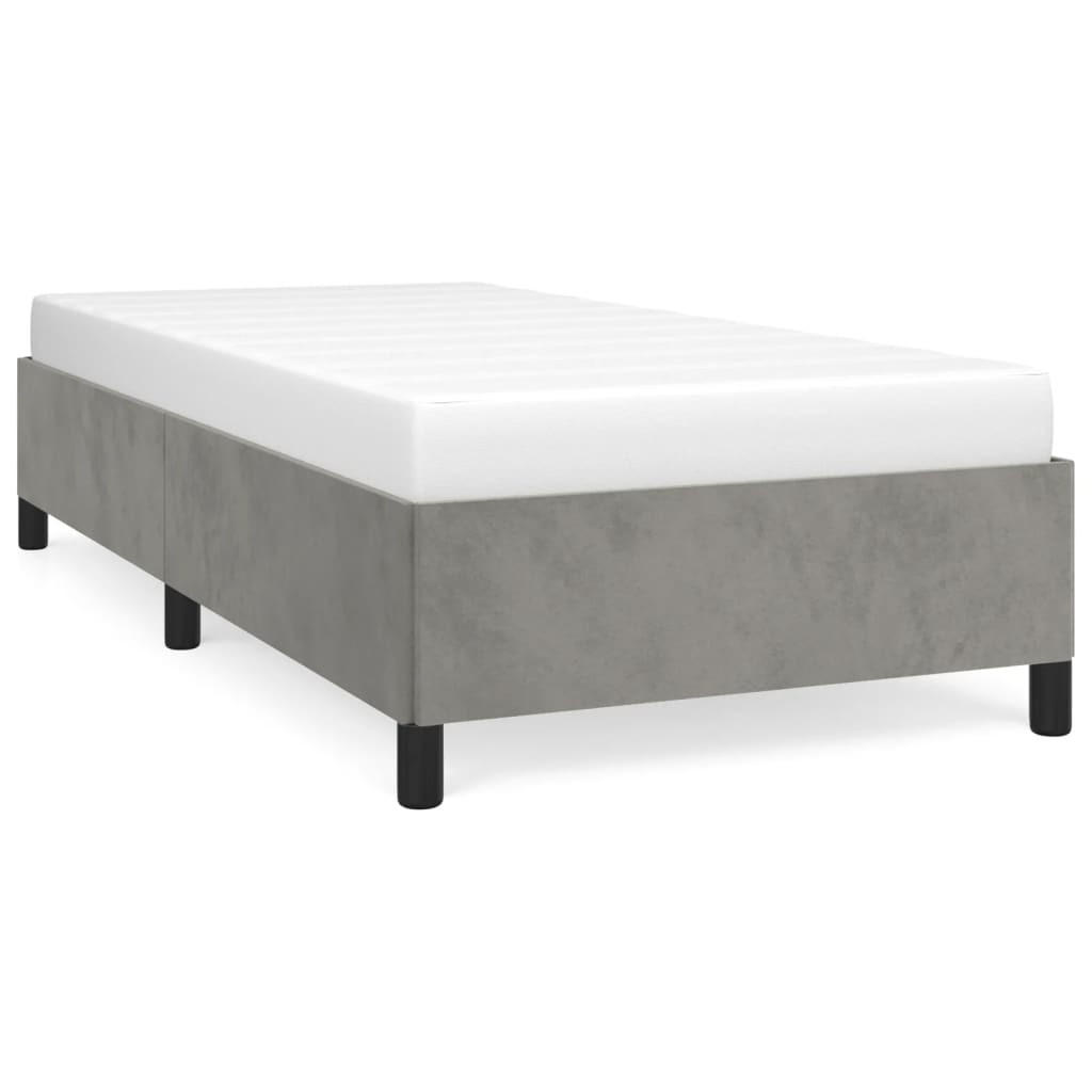 BETTGESTELL Ohne Matratze Hellgrau 100/200 Cm Samt - Grau, Textil (100/200cm) - vidaXL