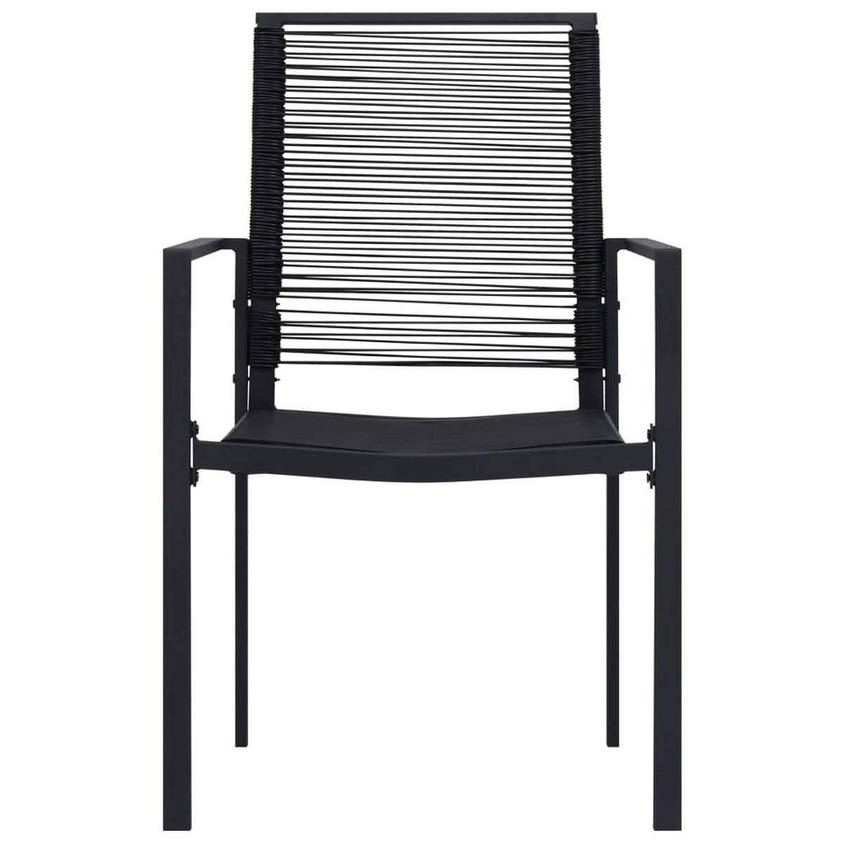 GARTENSTÜHLE 4 Stk. PVC Rattan Schwarz - Schwarz, Kunststoff (55/90/55cm) - furnicato