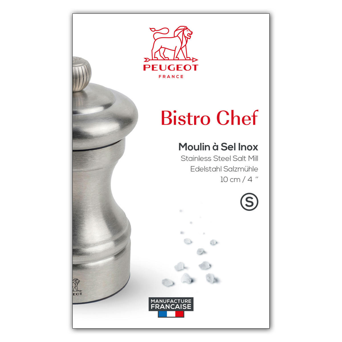 SALZMÜHLE Bistro Chef 10cm Edelstahl Stahlmahlwerk - Grau, Metall (5/10/5cm) - PEUGEOT