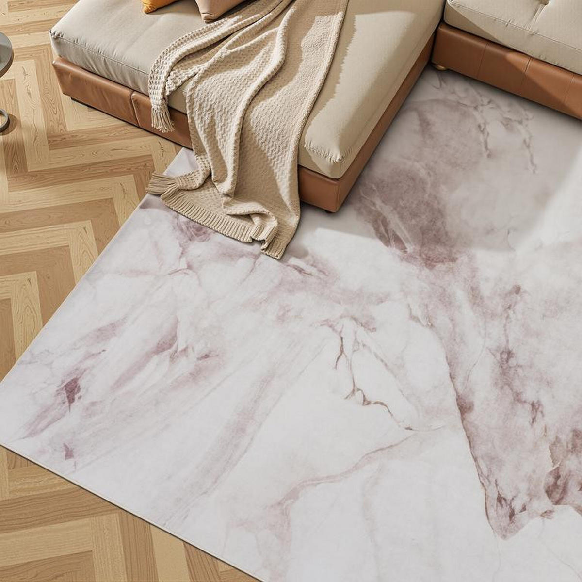 TEPPICH waschbar Flanel Creme/Beige 80x150 cm - Multicolor, Textil (80/150cm) - Vercai Rugs