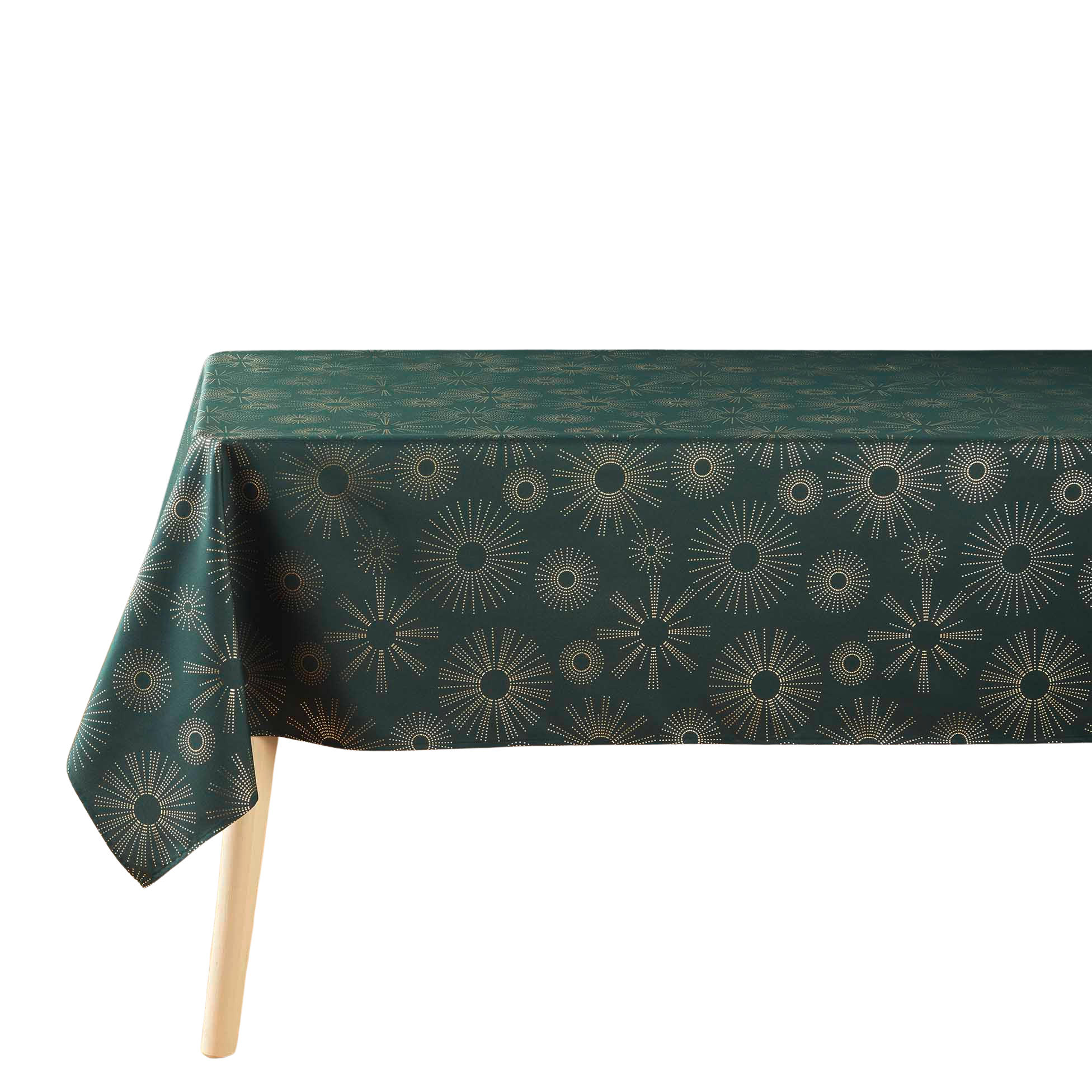 TISCHDECKE Pampille grün - Dunkelgrün, Textil (150cm) - Douceur d´intérieur