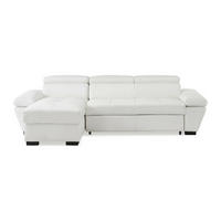 SCHLAFSOFA - 4 Personen - Leder - Weiß - - Weiß, Leder (256/83/154cm) - Vente-Unique