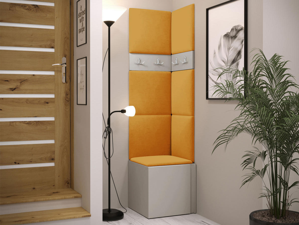 GARDEROBEN-SET Orion XXI - Kaschmir/Orange, Holzwerkstoff/Kunststoff (42/186/46cm) - MIRJAN24