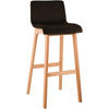 BARHOCKER Samt Braun - Eukalyptusholzfarben/Braun, Holz/Textil (41/101/46cm) - CLP