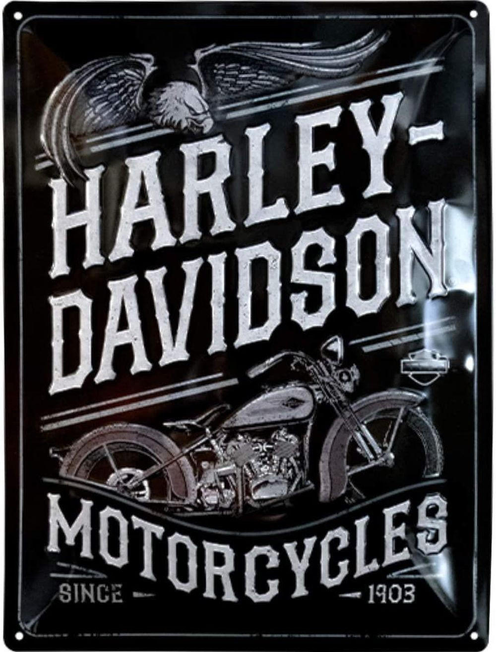 BLECHSCHILD 30/40 cm Harley-Davidson Motorcycles Eagle - Multicolor, Metall (30/40/0.2cm) - Nostalgic-Art