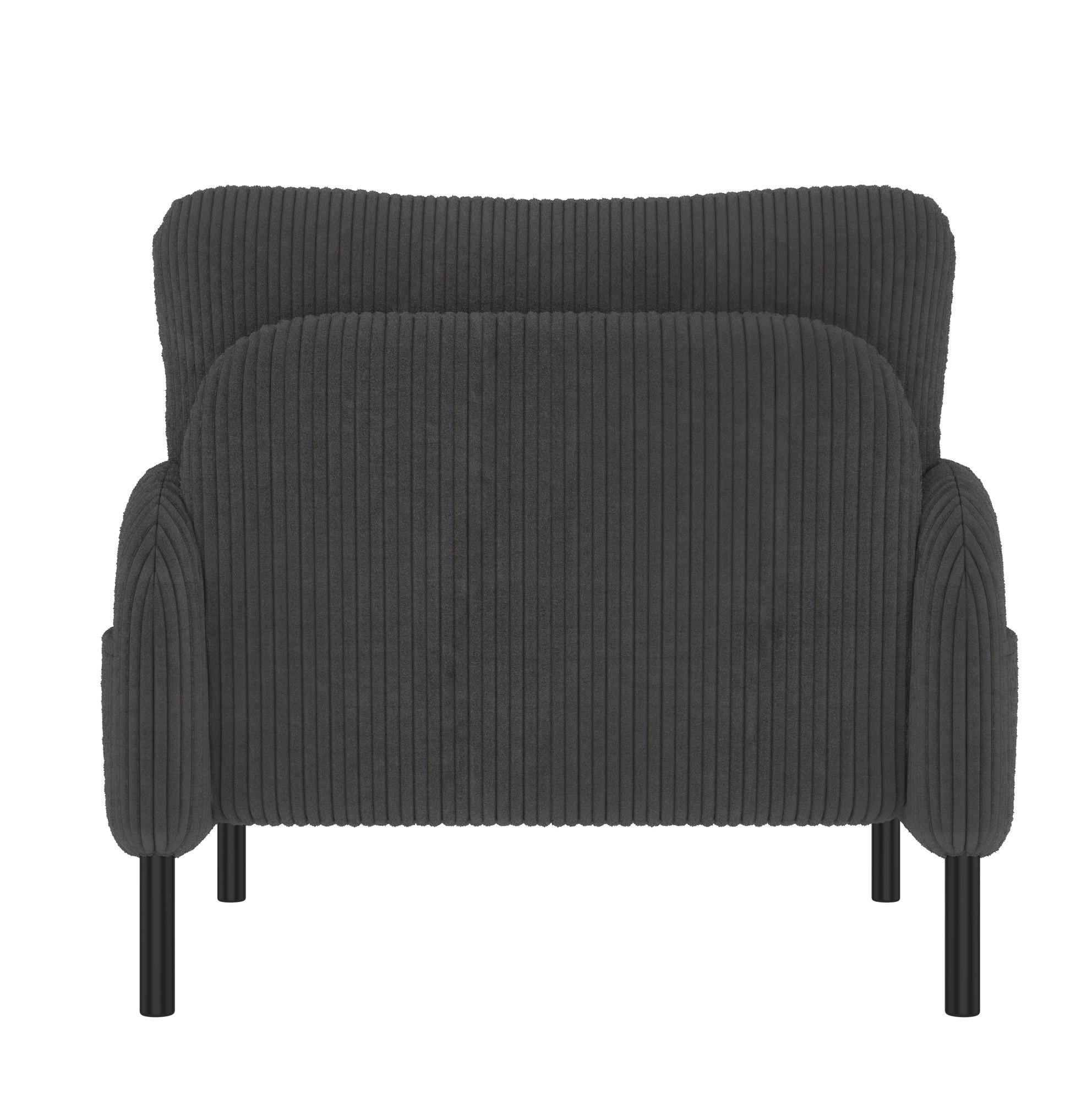 SESSEL 67/75/79 cm in Grau aus Cord mit Seitentasche und Metallgestell - Grau, Textil (67/79/75cm) - BEAOK