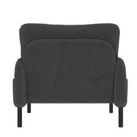 SESSEL 67/75/79 cm in Grau aus Cord mit Seitentasche und Metallgestell - Grau, Textil (67/79/75cm) - BEAOK