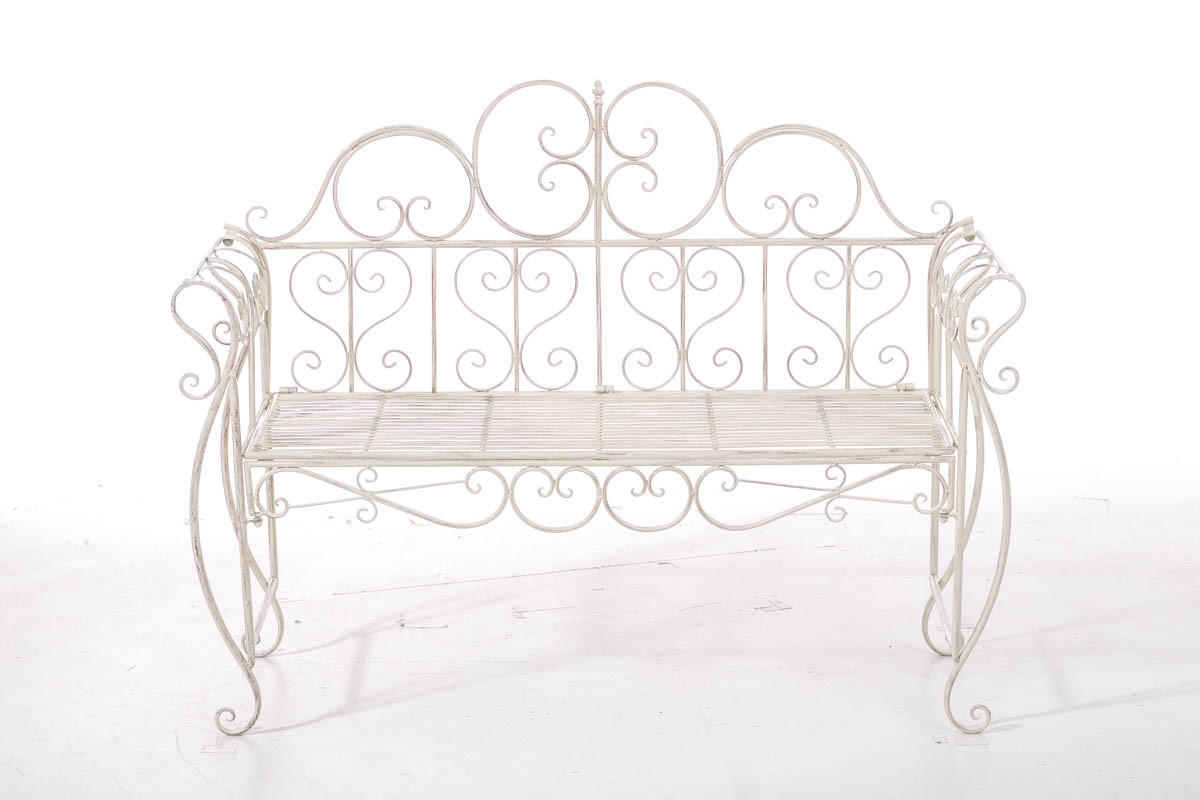 GARTENBANK Lenar Metall Beige 128x46x94cm Metallbank - Beige, Metall (128/94/46cm) - DELUKE