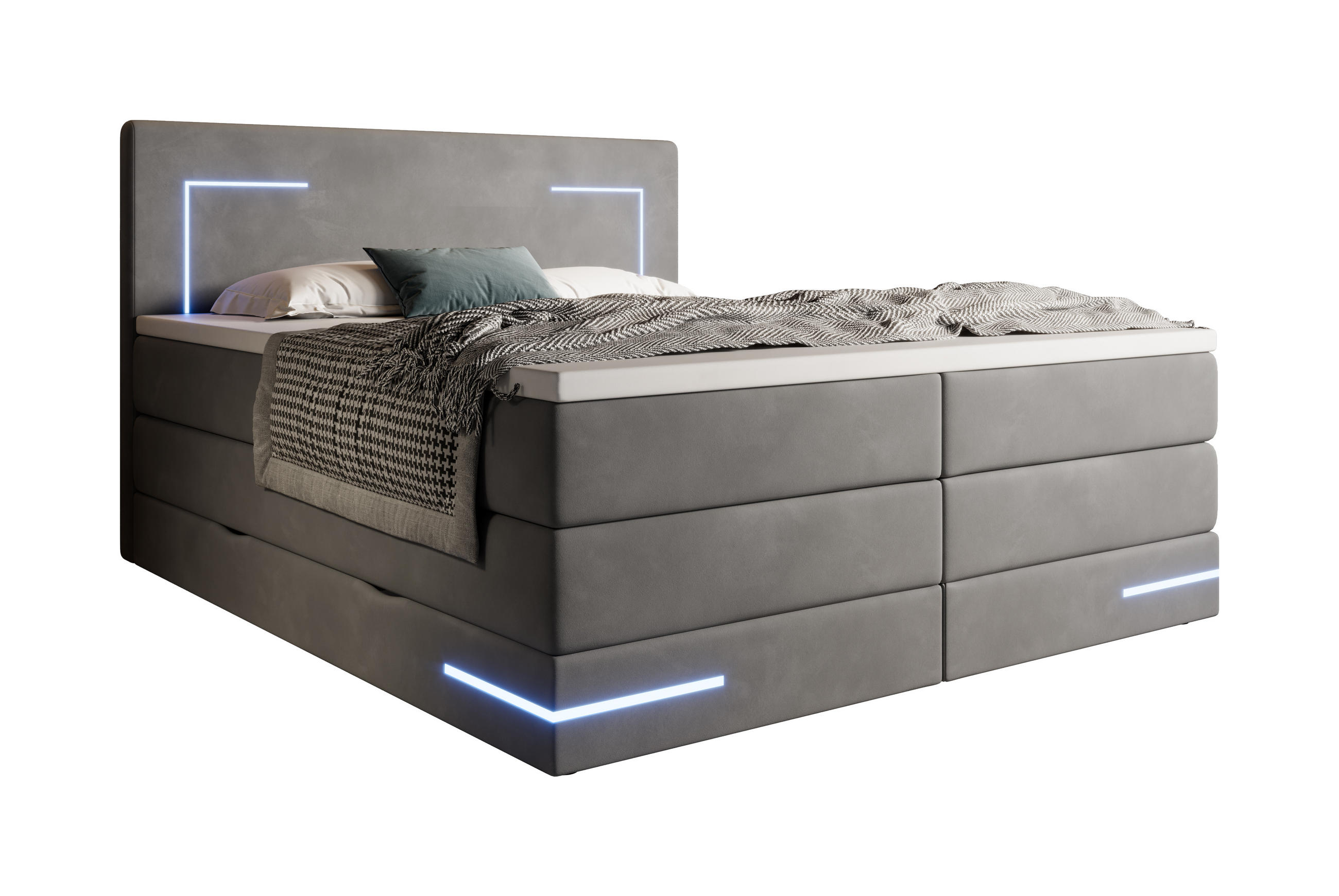 wonello Boxspringbett Anthrazit 200x200 cm