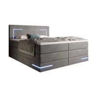 BOXSPRINGBETT Detroit anthrazit 180/200 cm H2/H3 Samt - Anthrazit, Textil (180/200cm) - wonello