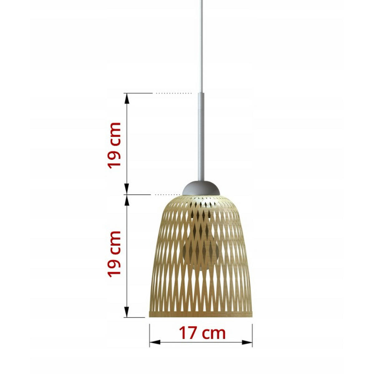 PENDELLEUCHTE BOHO - Schwarz/Weiß, Holz/Metall (17/90/100cm) - kiki design