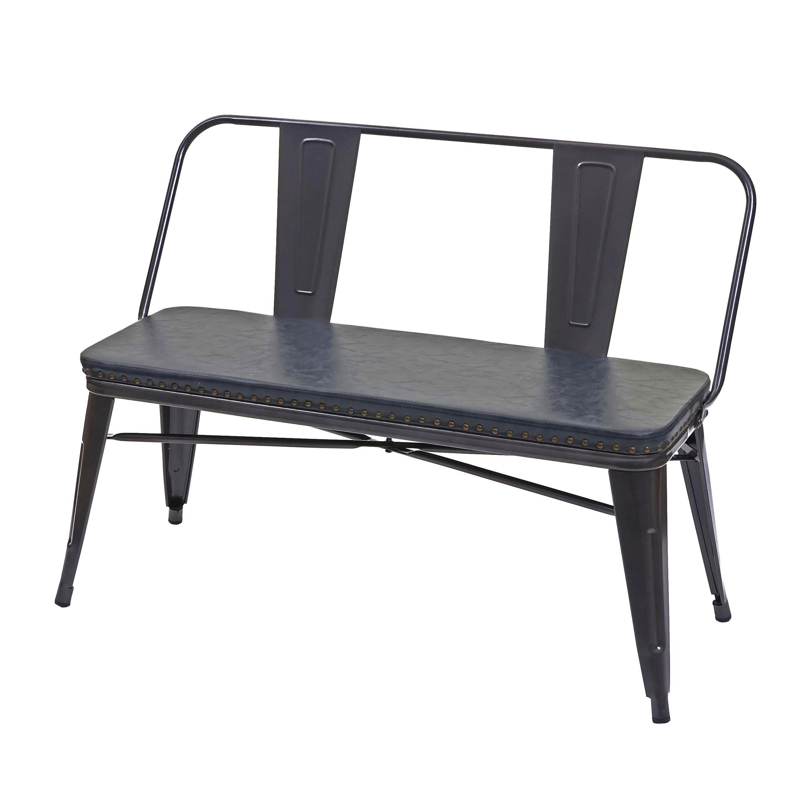2ER-SITZBANK INDUSTRIEDESIGN Schwarz, Grau - Schwarz/Grau, Textil (114/82/50cm) - MCW