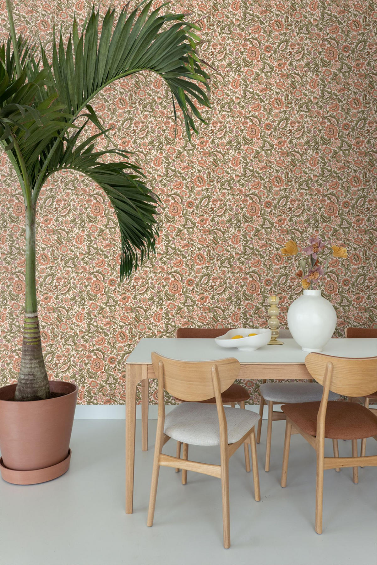 TAPETE Blumenmuster 50 x 900 cm - Terracotta, Papier (50/900cm) - ESTAhome