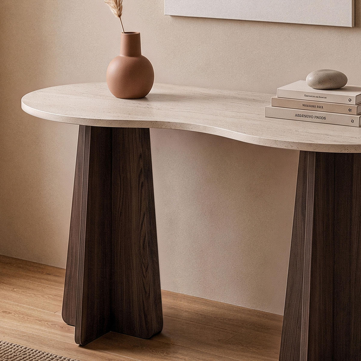 SCHREIBTISCH mit organisch-form Tischplatte 120/60/75 cm - Eichefarben, Holzwerkstoff (8.5/60/75cm) - Calicosy