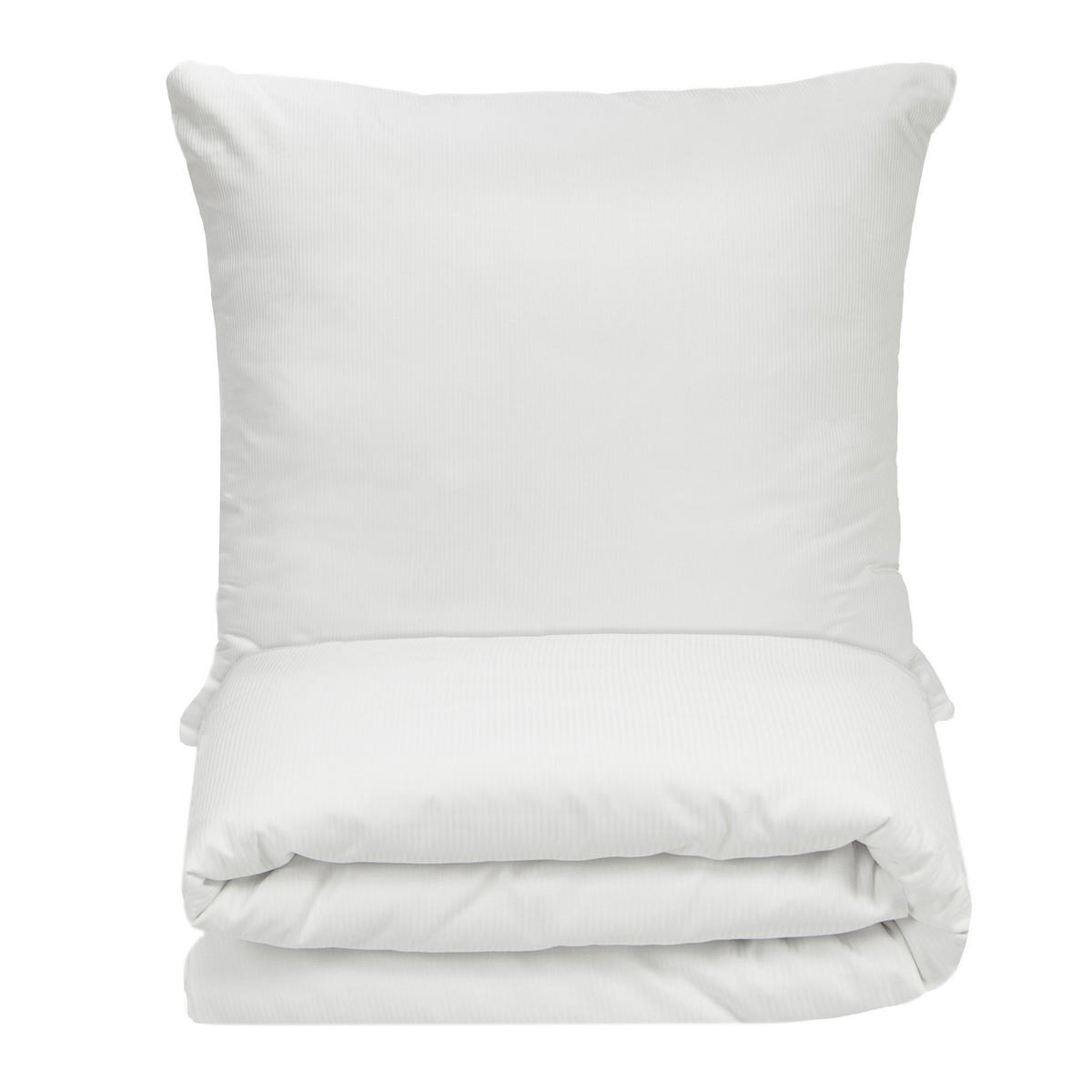 BETTWÄSCHE, 80x80 cm + 140x200 cm, 80% Baumwolle, 20% Polyester, Weiß - Weiß, Naturmaterialien (140/200cm) - Zollner