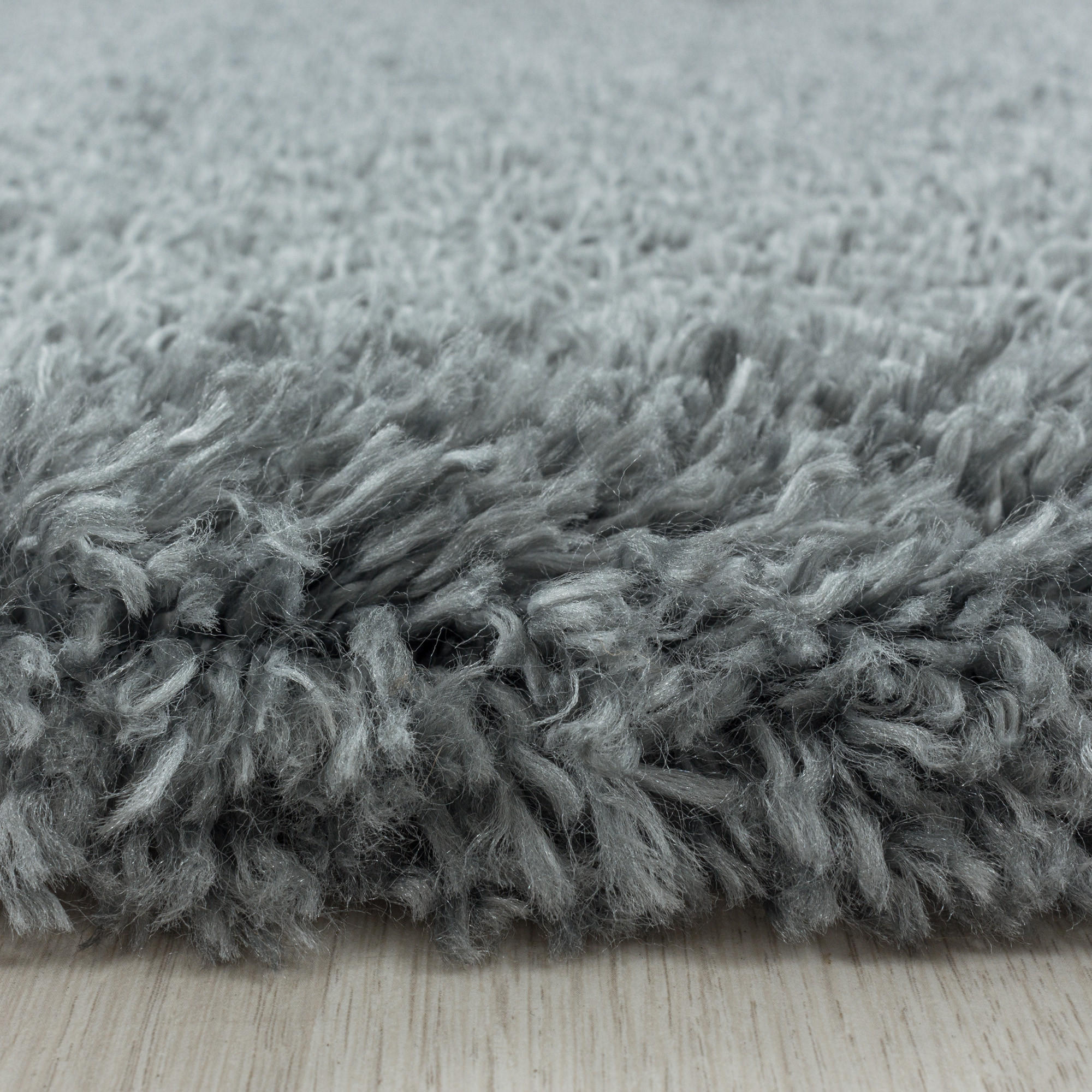 TEPPICH Hochflor Shaggy Uni Style Polypropylen Wohnzimmer Hellgrau Rund 120x120 - Hellgrau, Textil (120/120cm) - KADIMA DESIGN