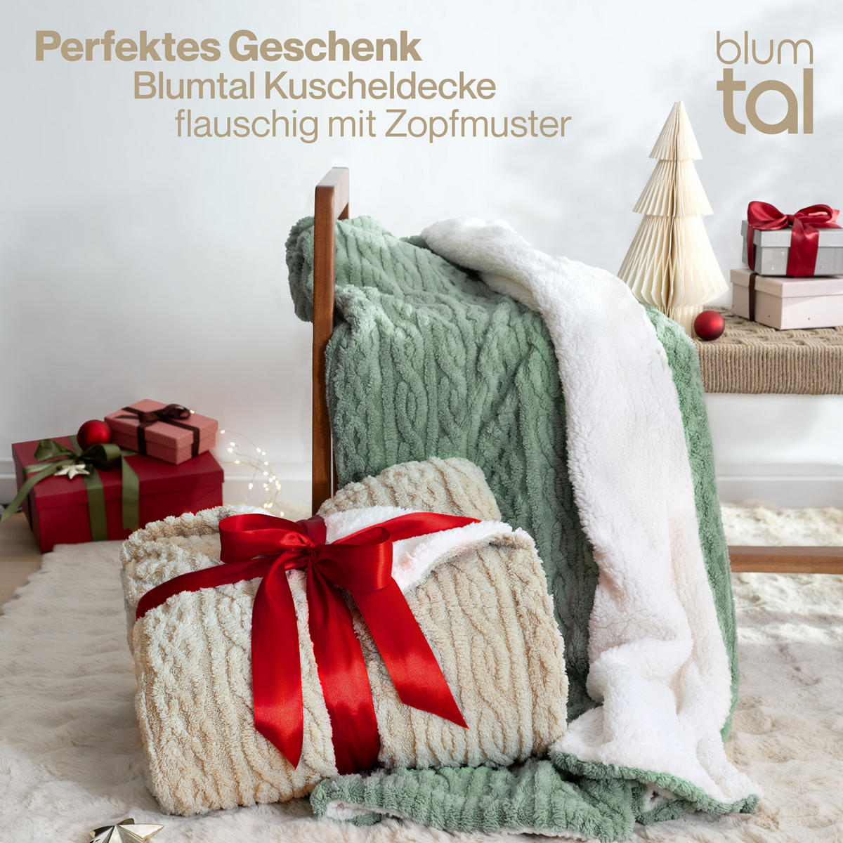 KUSCHELDECKE 230/270 cm, Sandfarben & Beige - Sandfarben/Sonoma Eiche, Textil (230/270cm) - Blumtal