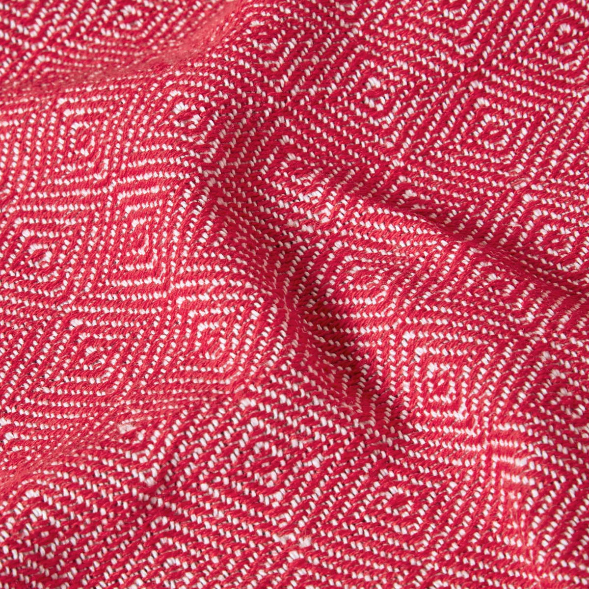 ÜBERWURF Malda 225/255 cm, Baumwolle mit Rautenmuster - Rot, Textil (225/255cm) - Homescapes