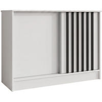 KOMMODE Horizon mit 2 Schiebetüren, Weiß, 100 cm - Schwarz/Weiß, Holzwerkstoff (101/85/43.5cm) - Beautysofa