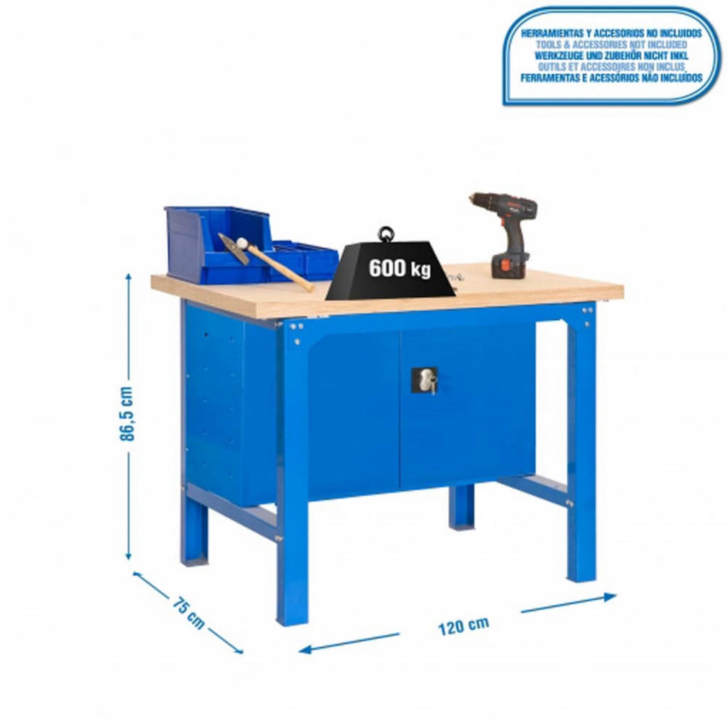 Thumbnail - Proregal Werkbank, Blau, Metall, 120x87x75 cm, Freizeit, Heimwerken, Werkstatt, Werkbänke