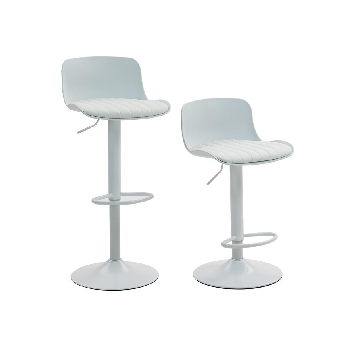 BARHOCKER 2er-Set Weiß drehbar und höhenverstellbar - Weiß, Metall (44/80/43cm) - MIVRAY