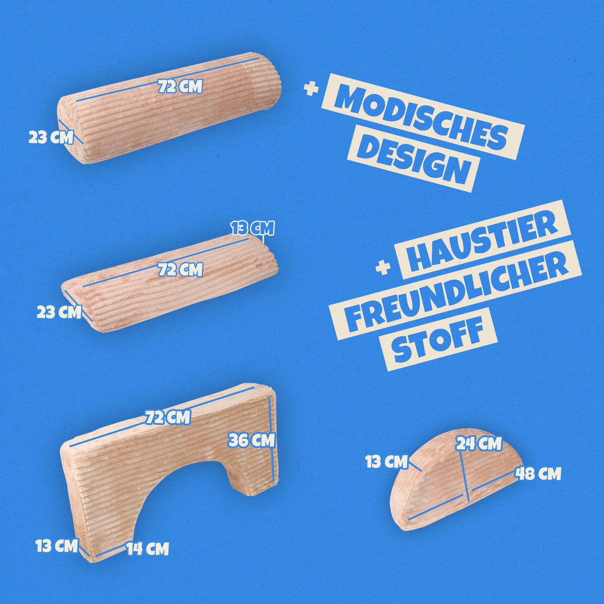 KINDERSOFA modulares Cord Spielsofa 11-teilig Beige - Beige, Textil (72/50/144cm) - Bestlivings