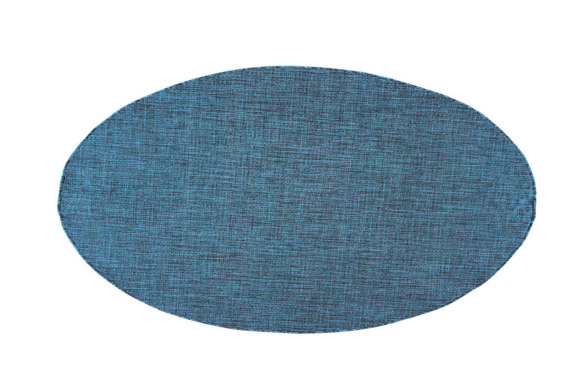 TEPPICH Blau In-Outdoor Einfarbig - Rund, Kurzflor, Modern, Minimalistisch - 240 x 240 cm - Türkis/Blau, Textil (240/240cm) - Mazovia
