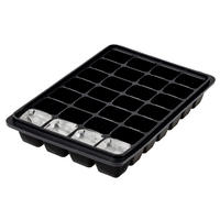 EISWÜRFELFORM - 28 quadratische Eiswürfel - Silikon - Easy Release - Wiederverwendbar - Schwarz, Kunststoff (12/4/23cm) - Sareva