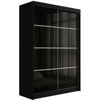 KLEIDERSCHRANK PEKA III - 120 cm - Schwarz - Schwarz, Holzwerkstoff (120/215/61cm) - ALTDECOR