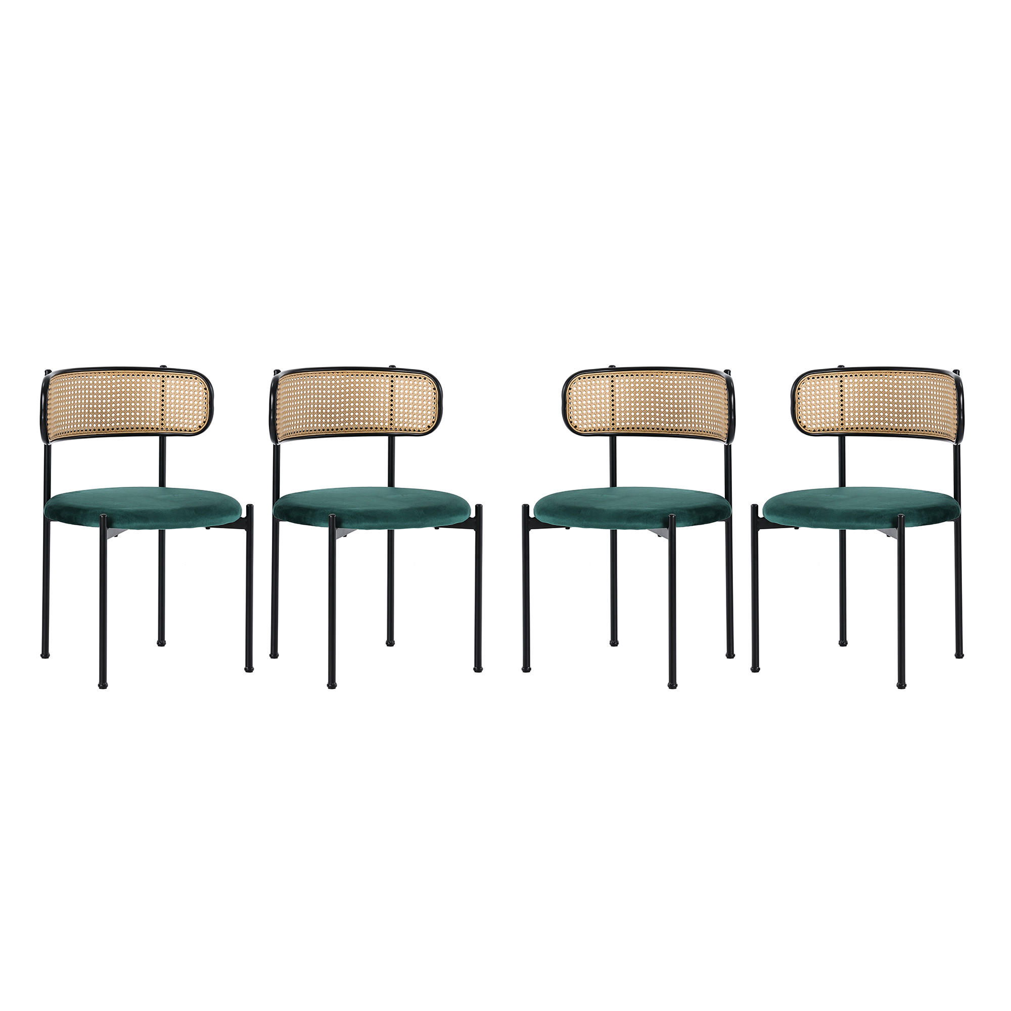 ESSZIMMERSTUHL-SET 4er-set Grün 51/51/75 cm - Grün, Textil/Metall (51/75/51cm) - Urban Meuble