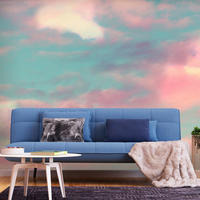 SELBSTKLEBENDE FOTOTAPETE 245/175 cm - Blau/Pink, Kunststoff/Textil (245/1cm) - KUNSTLOFT