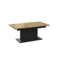 COUCHTISCH rechteckig Eiche Wotan - Schwarz matt 126/70/58 cm - Eiche Wotan/Schwarz, Holzwerkstoff (70/126/58cm) - designimpex
