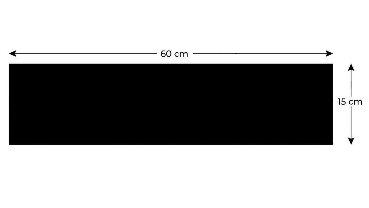 MAGNETPLATTE rahmenloses SLIMboard - Kreideoberfläche - 60x15 cm - Schwarz, Metall (60/15/0.3cm) - ALLboards