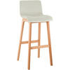 BARHOCKER Samt Creme - Eukalyptusholzfarben/Creme, Holz/Textil (41/101/46cm) - CLP