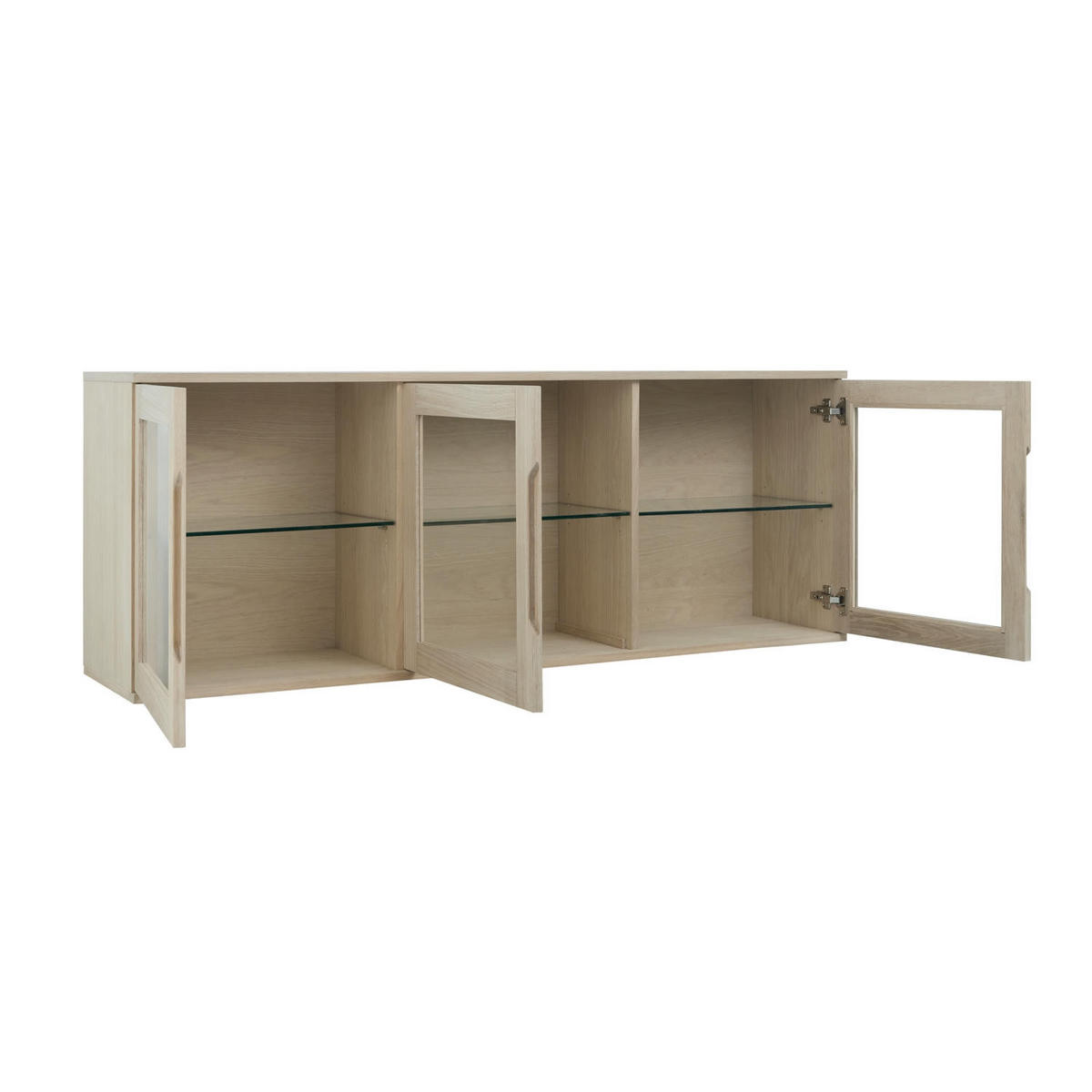 VITRINE Eiche bianco - Eiche Bianco/Eichefarben, Holzwerkstoff (160/60/37cm) - Furnhouse
