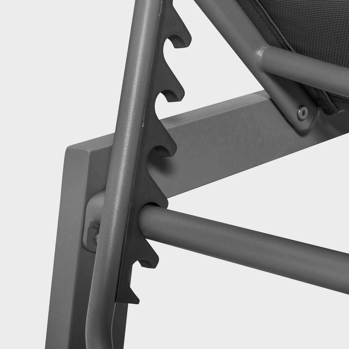 SONNENLIEGE 2-tlg., Grau - Grau, Metall (65/103/202cm) - Oviala