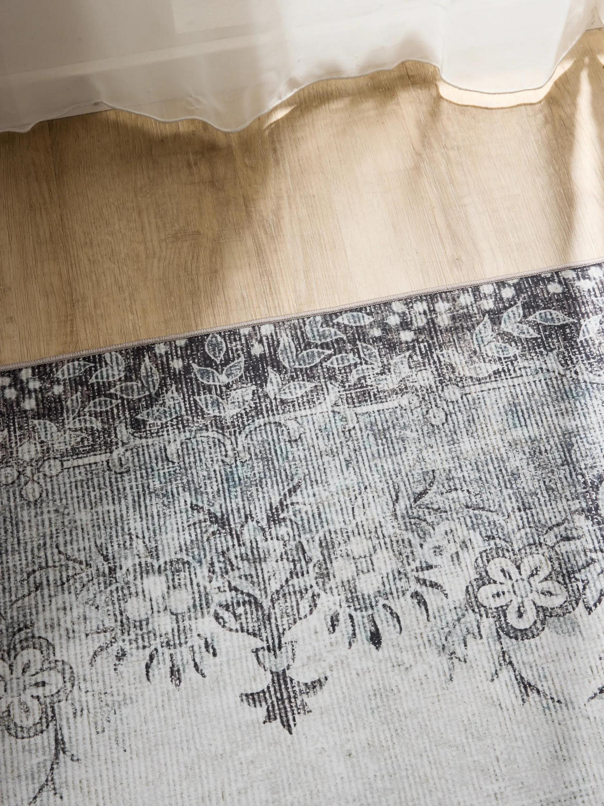 VINTAGE-TEPPICH George waschbar 200x300 cm - Schwarz/Grau, Kunststoff (200/300cm) - benuta