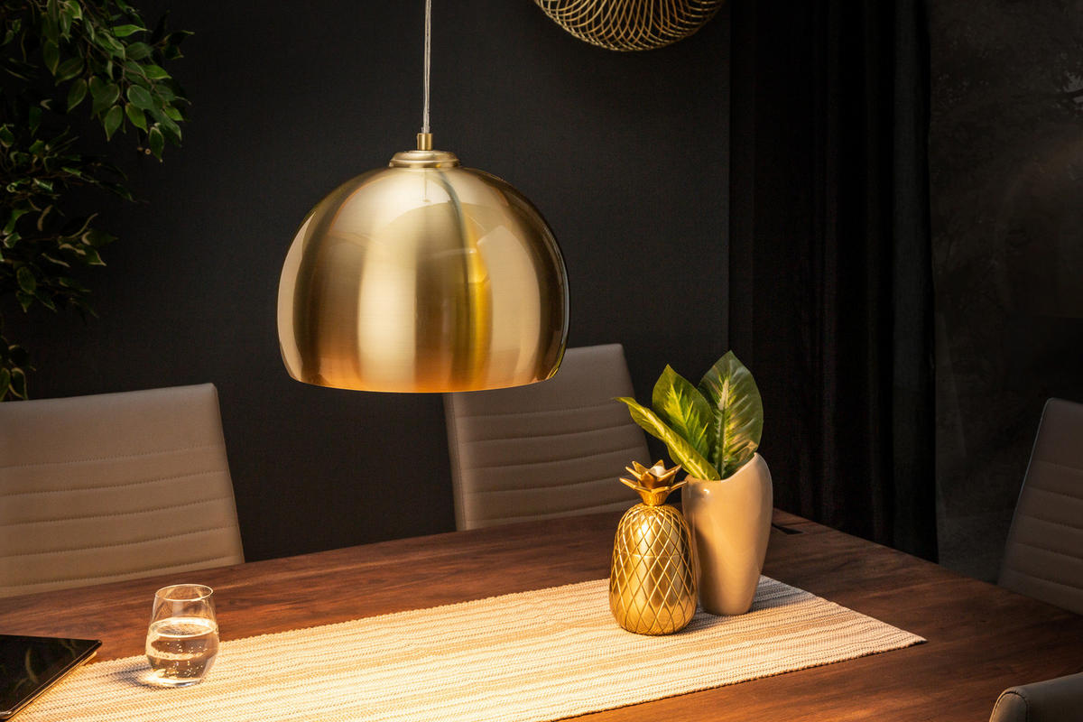 HÄNGELEUCHTE GOLDEN BALL Metall Gold 30 cm - Goldfarben, Metall (30/30/22cm) - riess-ambiente