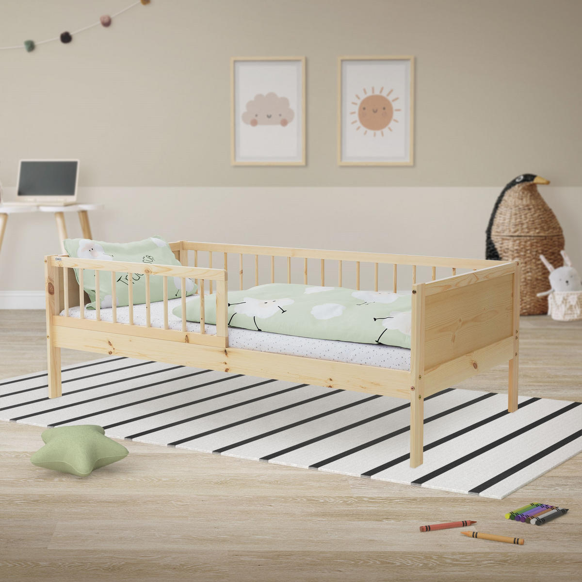 KINDERBETT 80x160 cm Natur - Naturfarben, Holz (80/160cm) - ML-DESIGN