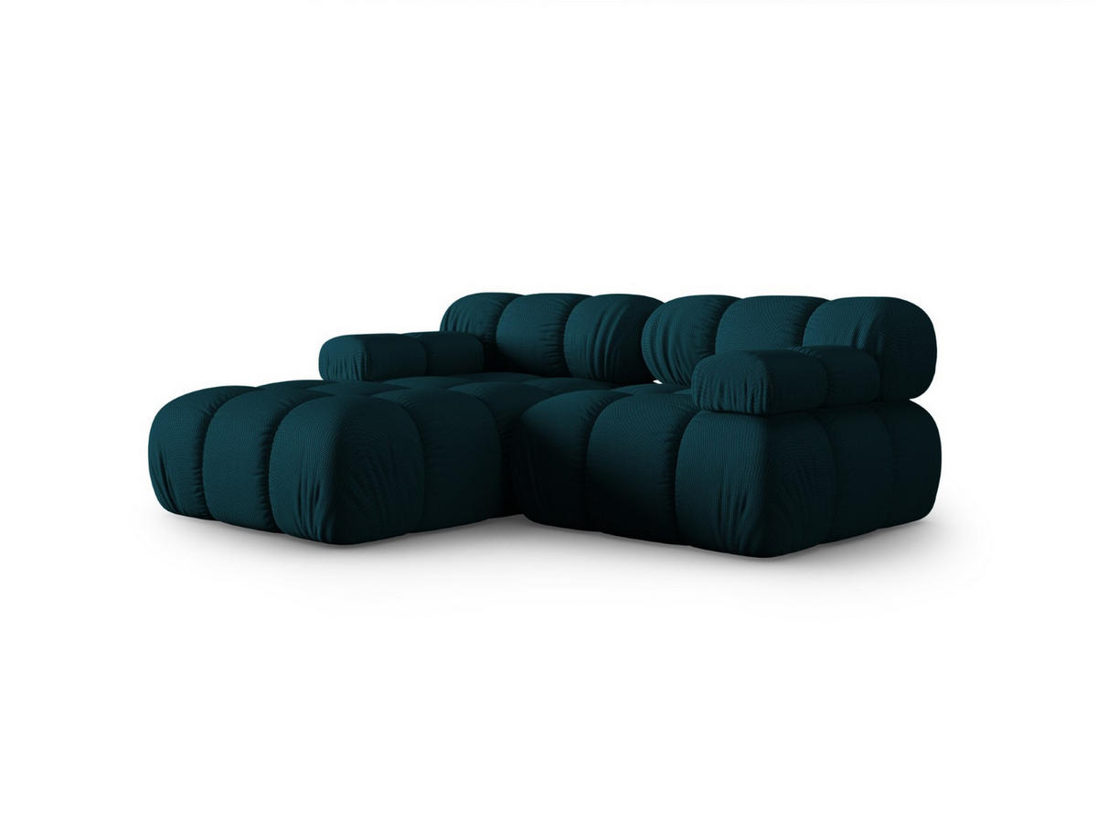 ECKSOFA modular links Bellis aus 3D-Stoff marineblau 3 Sitzplätze - Blau, Textil (155/188cm) - Micadoni