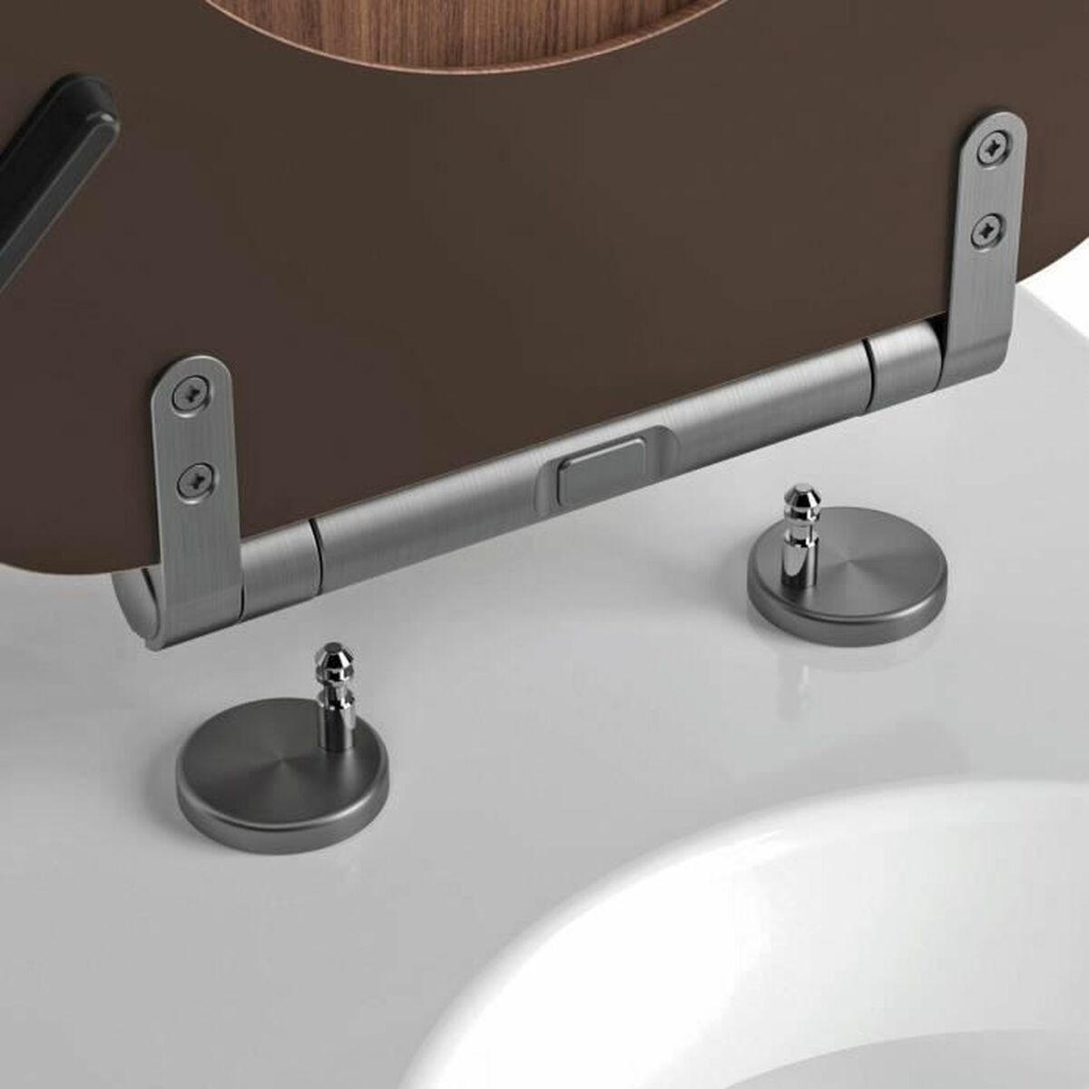 TOILETTENABDECKUNG Nussbaumholz - Braun, Holz (38.3/4.9/46cm) - Gelco