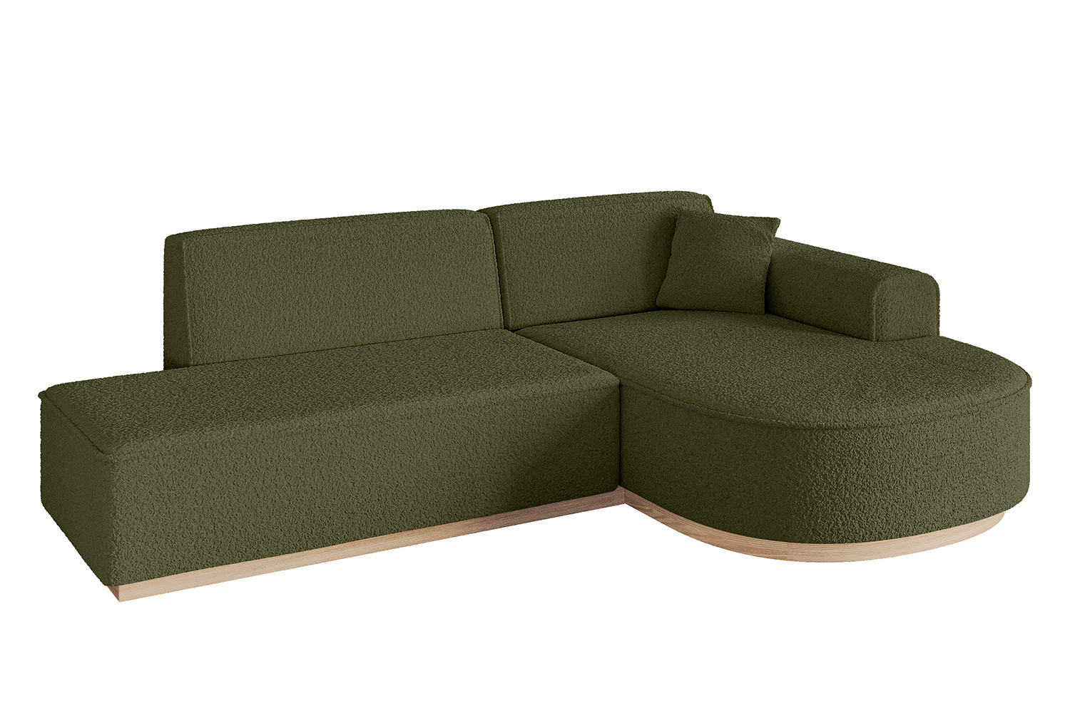 ECKSOFA Ottomane Rechts ARRIO-L1 - 243x171x83 cm Grün - Grün, Holzwerkstoff/Textil (243/171cm) - ALTDECOR
