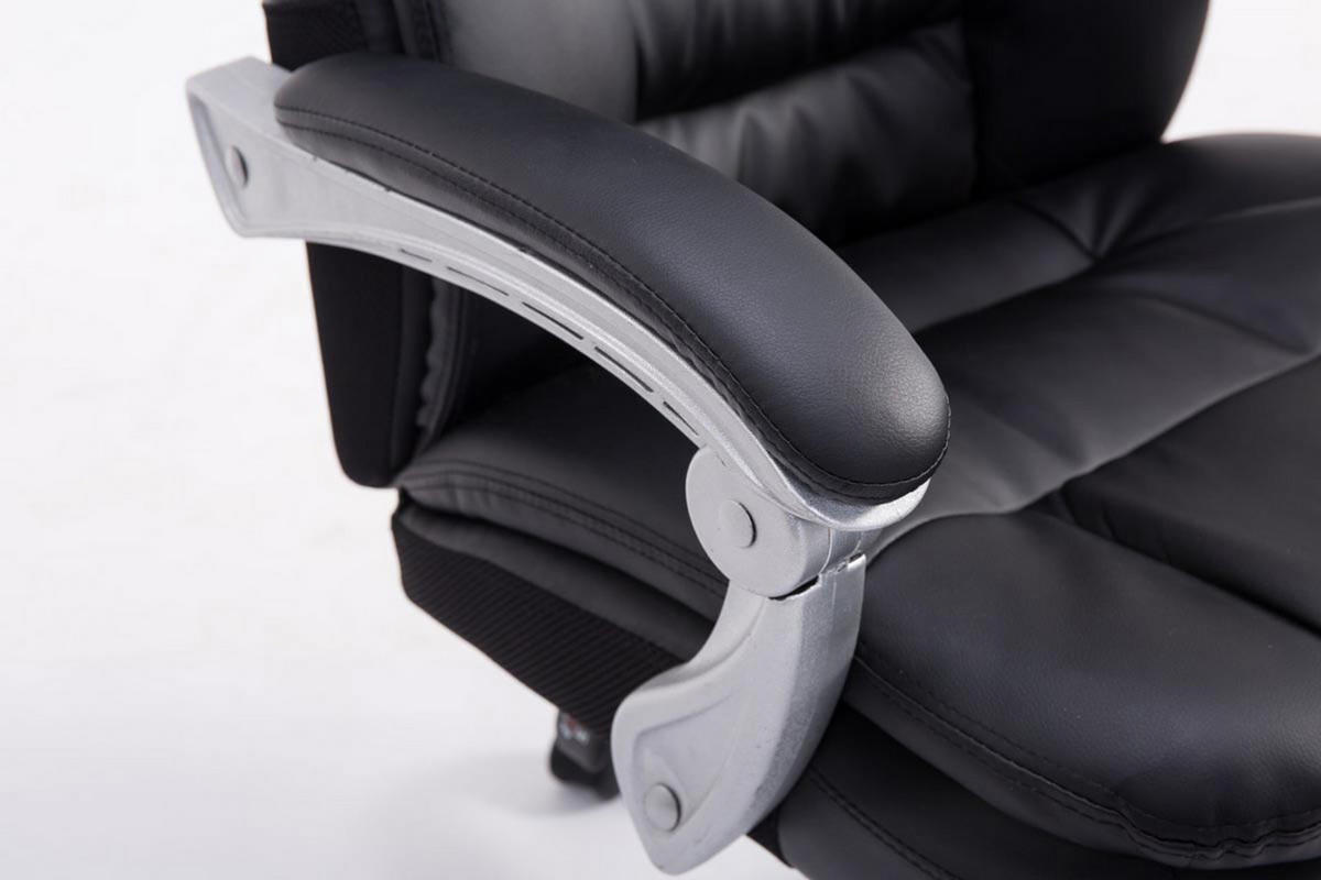 BÜROSTUHL XL Troja, Kunstleder Schwarz - Schwarz, Textil/Metall (67/122/67cm) - TPFLiving