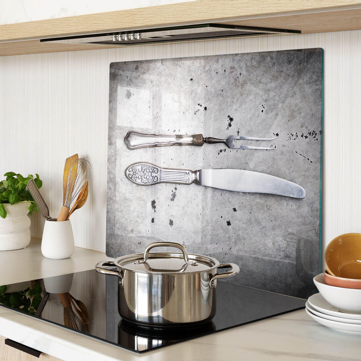 GLASPLATTE 60x52 cm Besteck - Silberfarben, Glas (60/0.4/52cm) - TULUP