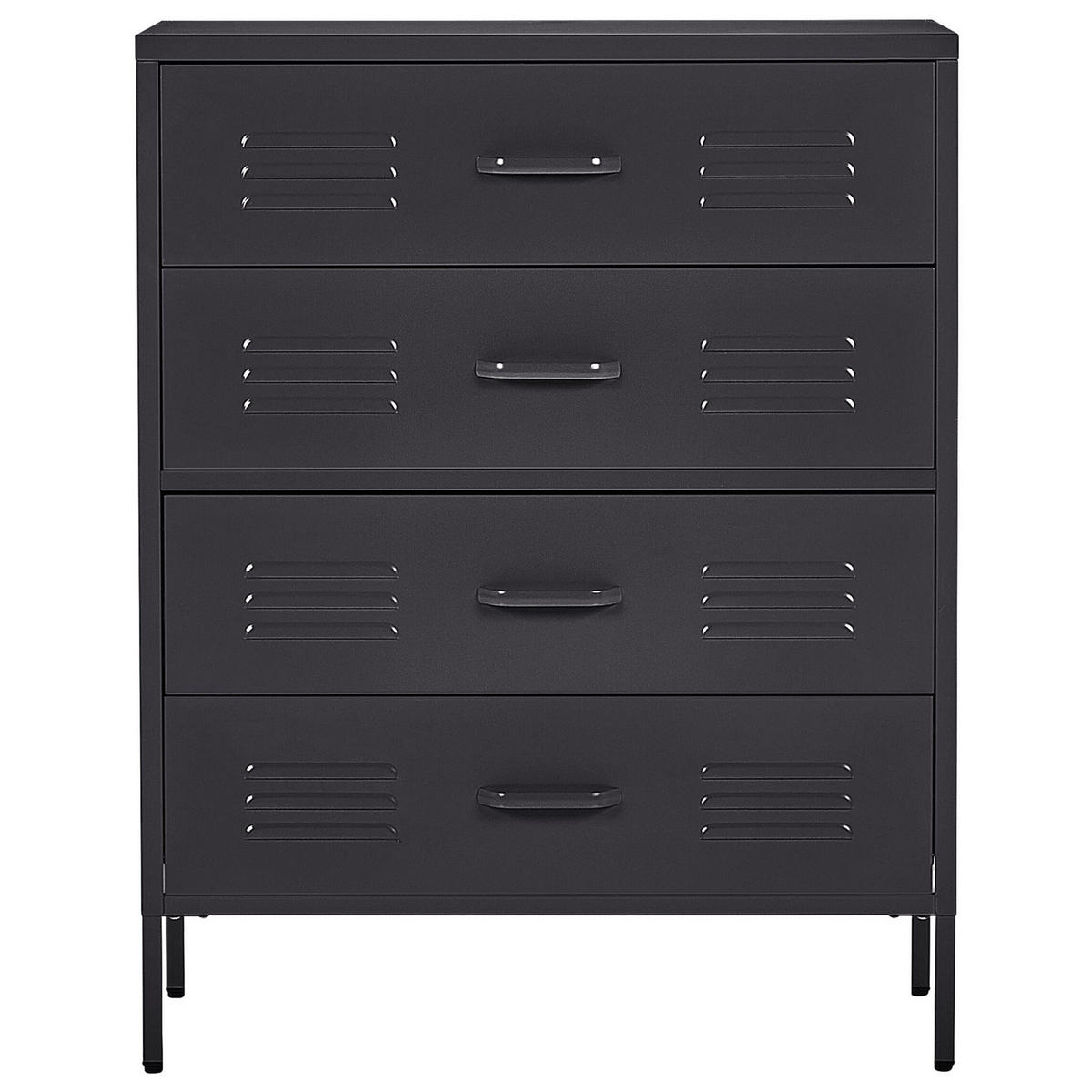 KOMMODE schwarz 4 Schubladen Enago - Schwarz, Metall (80/102/40cm) - Beliani
