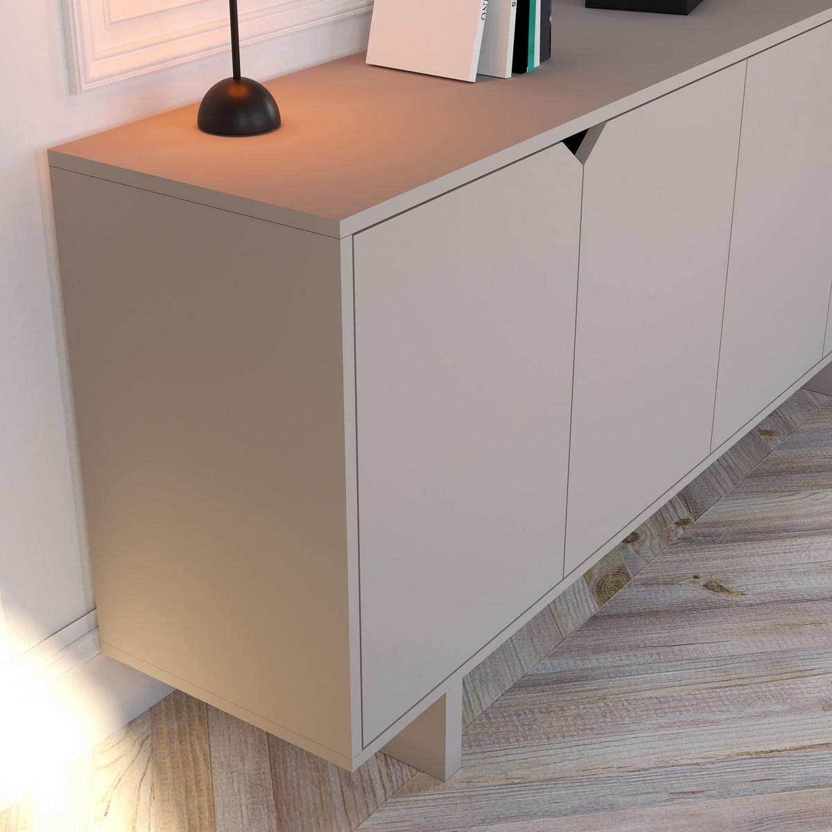 BUFFETSCHRANK oz beige - Beige, Holz (40/81/180cm) - Habitat Garten