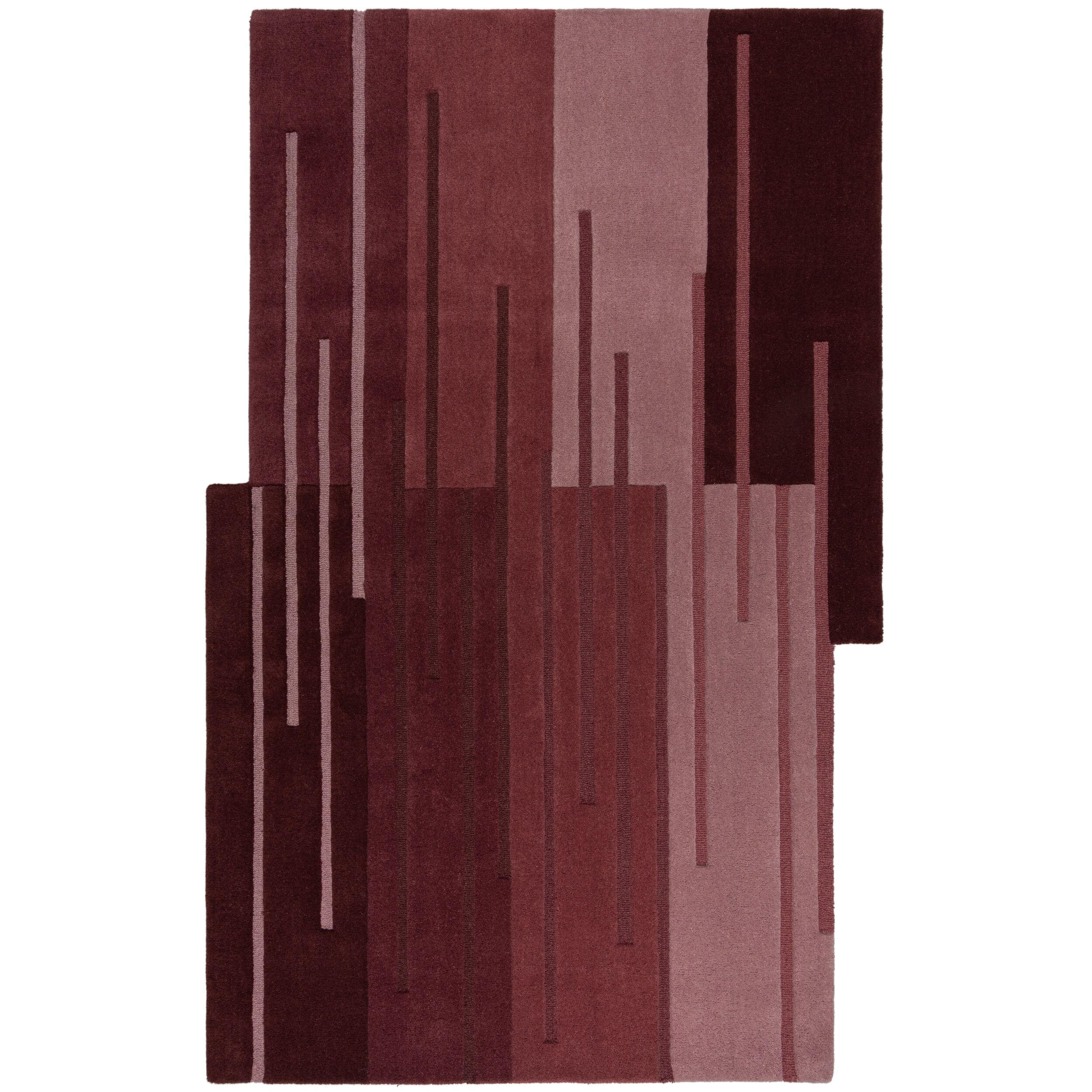 WOLLTEPPICH Ombre Muster, Abstrakt, Wohnzimmer Rot Shaped 120x180 - Rot, Textil (120/180cm) - KADIMA DESIGN
