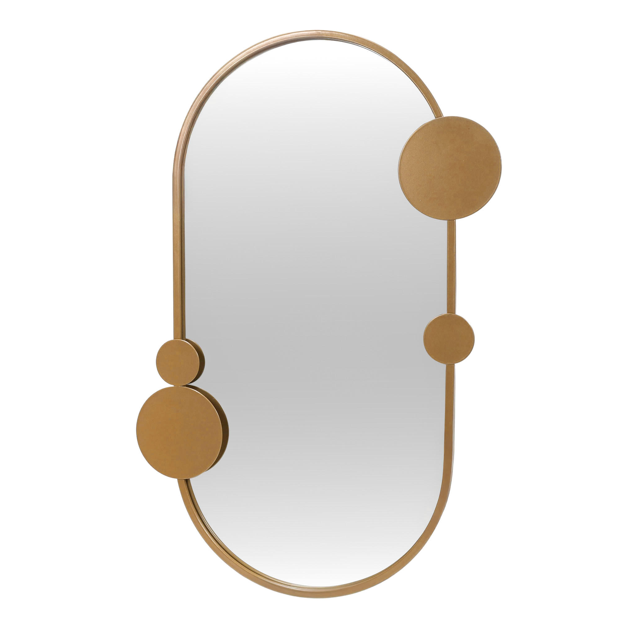 WANDSPIEGEL Saana 46/76 cm - Goldfarben, Metall (50/76/4cm) - STILOVO